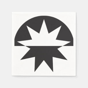 Black White Deco Star Sunburst Napkin