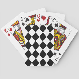 Black & White Diamond Chequered Pattern Playing Cards