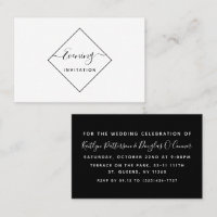Black & White Diamond Evening Event Ticket Invite