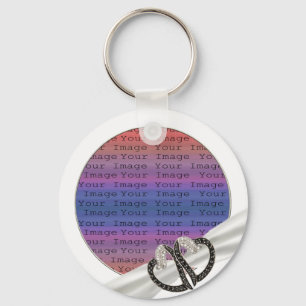 Black & White Diamond Hearts Key Chain