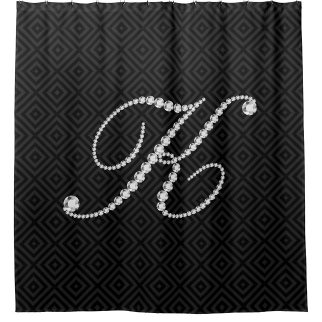 Black & White Diamonds Letter K Monogram (Front)