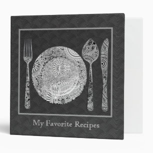 Black & White Dinner Table Setup Binder
