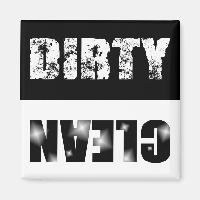 Black & White Dirty/Clean Dishwasher Magnet (Front)
