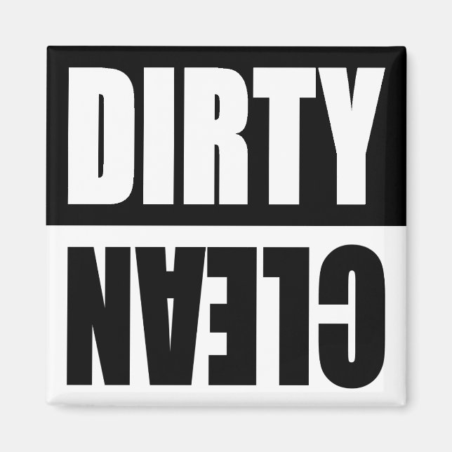 Black & White Dirty/Clean Dishwasher Magnet (Front)