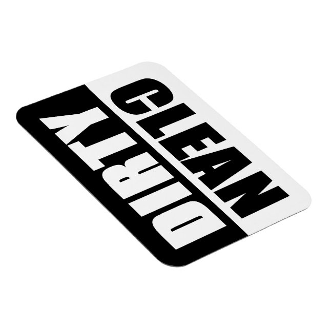 Black & White Dirty/Clean Vinyl Dishwasher Magnet (Right Side)