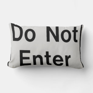 Black white Do not Enter: Lumbar Pillow