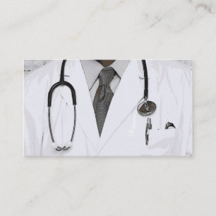 Black white Doctor stethoscope business cards