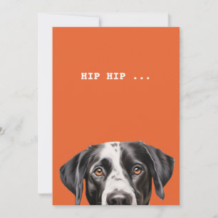 Black White Dog Face Portrait Invitation