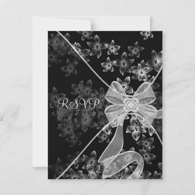 Black White Dogwood RSVP (Front)
