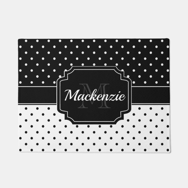 Black & White Dots Doormat (Front)