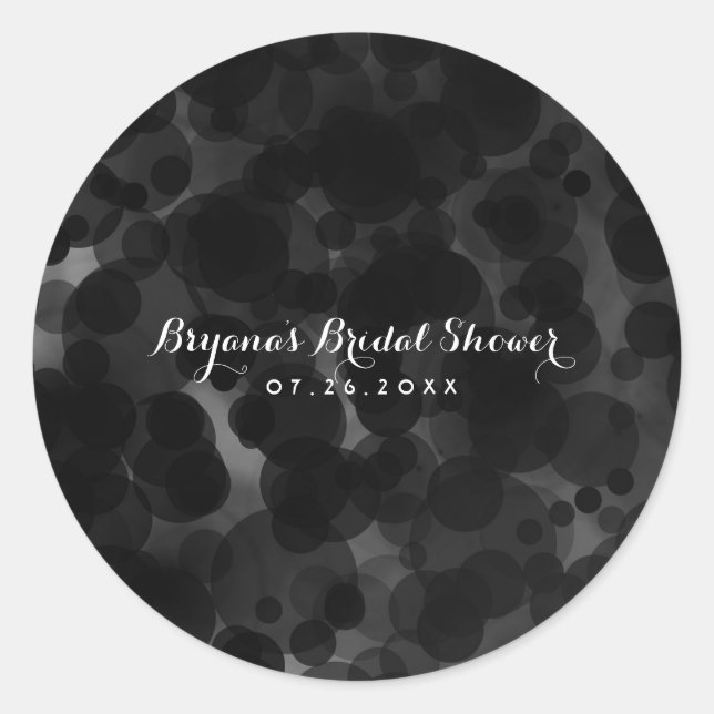 Black & White Dots Modern Chic Party Custom Favour Classic Round Sticker (Front)