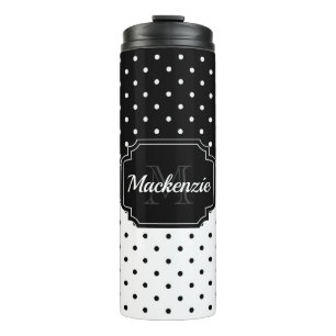 Black & White Dots Thermal Tumbler