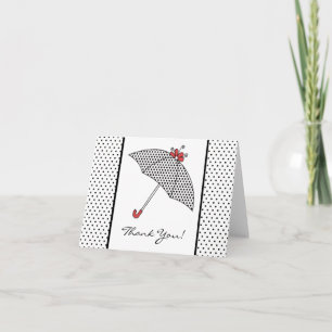 Black & White Douche Parapluie Merci Carte Note