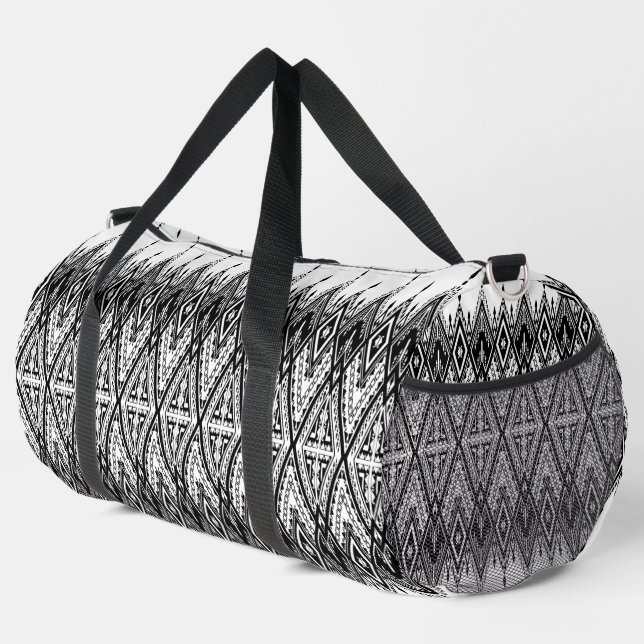 Black & White Duffle Bag (Right Corner)