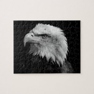 Black & White Eagle - Animals Art Jigsaw Puzzle