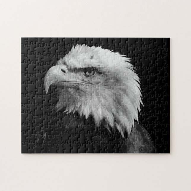 Black & White Eagle - Animals Art Jigsaw Puzzle (Horizontal)