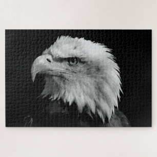 Black & White Eagle - Animals Art Jigsaw Puzzle