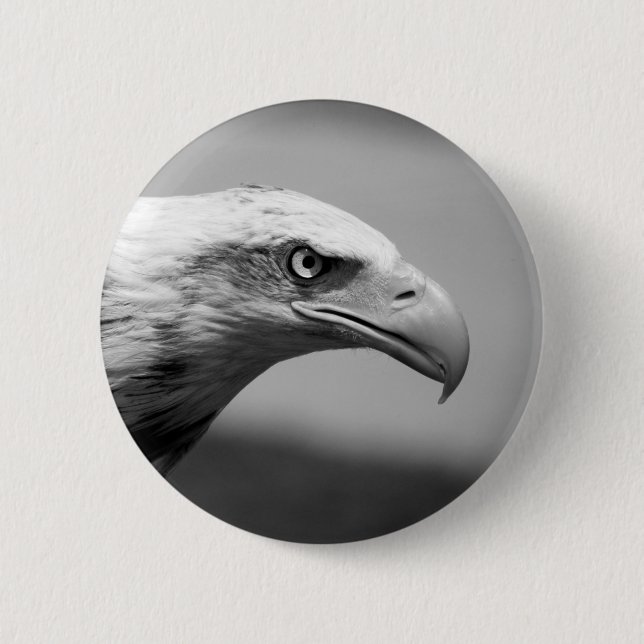 Black & White Eagle Eye 2 Inch Round Button (Front)