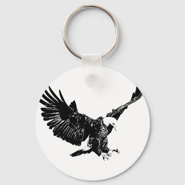 Black & White Eagle Keychain (Front)