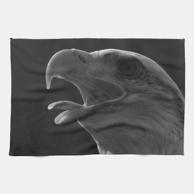 Black & White Eagle Kitchen Towel (Horizontal)