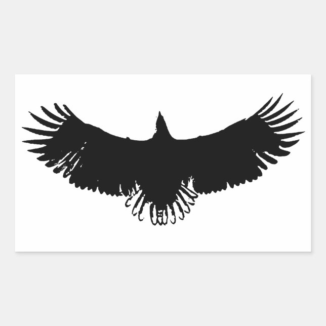 Black & White Eagle Silhouette Sticker (Front)