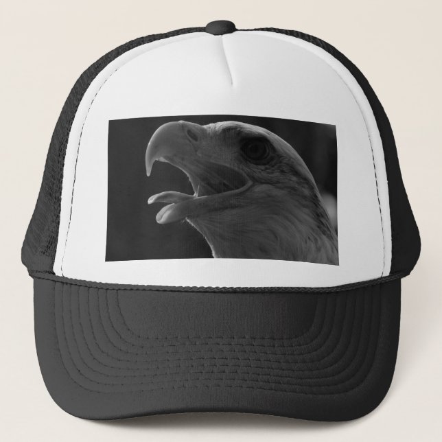 Black & White Eagle Trucker Hat (Front)