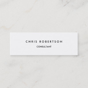 Black White Easy to Edit Plain Slim Business Card
