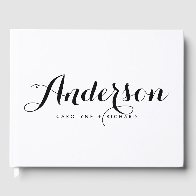 Black & White | Eat Drink and be Married Guest Book (Front)