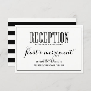 Black & White   Eat Drink and be Married Reception Invitation