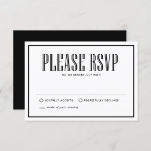 Black & White Eat Drink and be Married RSVP
