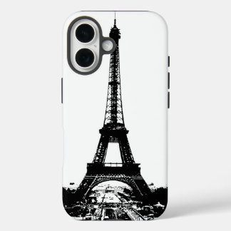 Black & White Eiffel Tower iPhone 16 Case