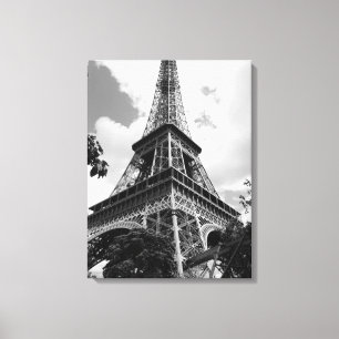 Black & White Eiffel Tower in Paris Canvas Print