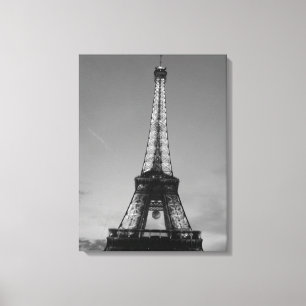 Black & White Eiffel Tower in Paris Canvas Print