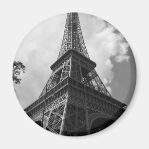 Black & White Eiffel Tower in Paris Magnet