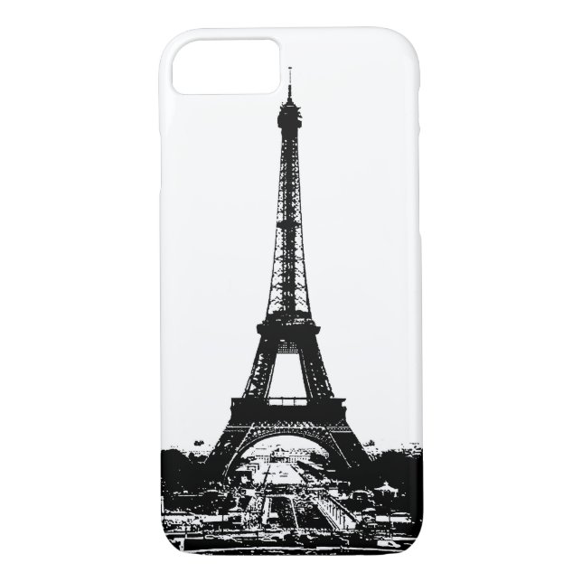 Black & White Eiffel Tower iPhone 7 Case (Back)