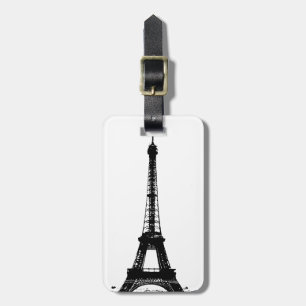 Black & White Eiffel Tower Luggage Tag