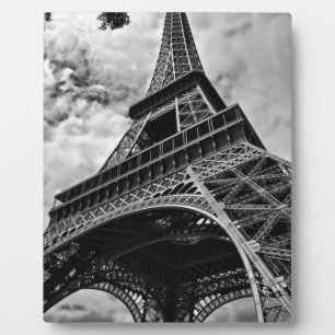 Black White Eiffel Tower Paris Europe Travel Plaque