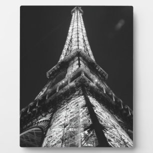 Black White Eiffel Tower Paris Europe Travel Plaque