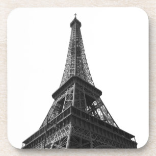 Black & White Eiffel Tower Paris European Travel Coaster