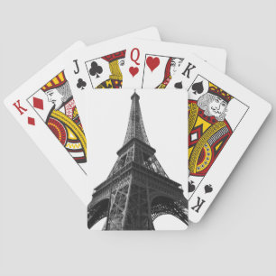 Black & White Eiffel Tower Paris European Travel Playing Cards