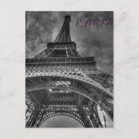 Black & White Eiffel Tower Paris European Travel