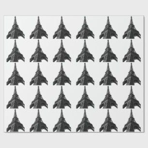 Black & White Eiffel Tower Paris European Travel Wrapping Paper