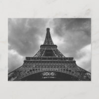 Black & White Eiffel Tower Paris French Travel
