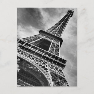 Black & White Eiffel Tower Paris Postcard