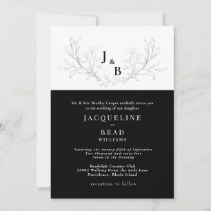 Black & White Elegance Wedding Invitation