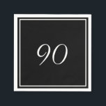 Black White Elegant 90th Birthday Napkin<br><div class="desc">An elegant black and white design with an age on the front of the custom napkin.
Easily change the age for your own custom design.</div>