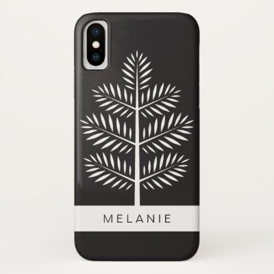Black White Elegant Botanical Tropical Branch