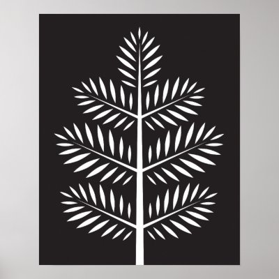 Black White Elegant Botanical Tropical Branch Post