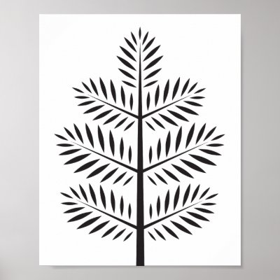 Black White Elegant Botanical Tropical Branch