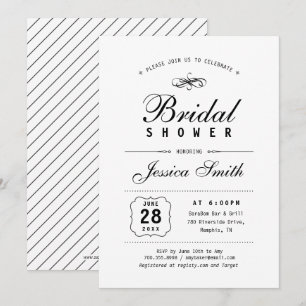 Black & White Elegant Bridal Shower Invitation